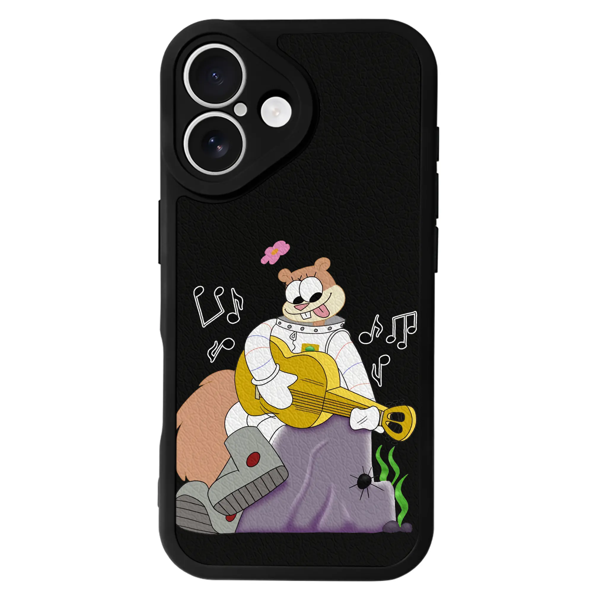 スポンジボブ グッズ サンディ - IPhone 16シリーズ対応 ・ シリコンスマホケース ・ レザー調 ・ 高精度フィット ・ 耐衝撃 ・ ワイヤレス充電対応 ・ 精密カット